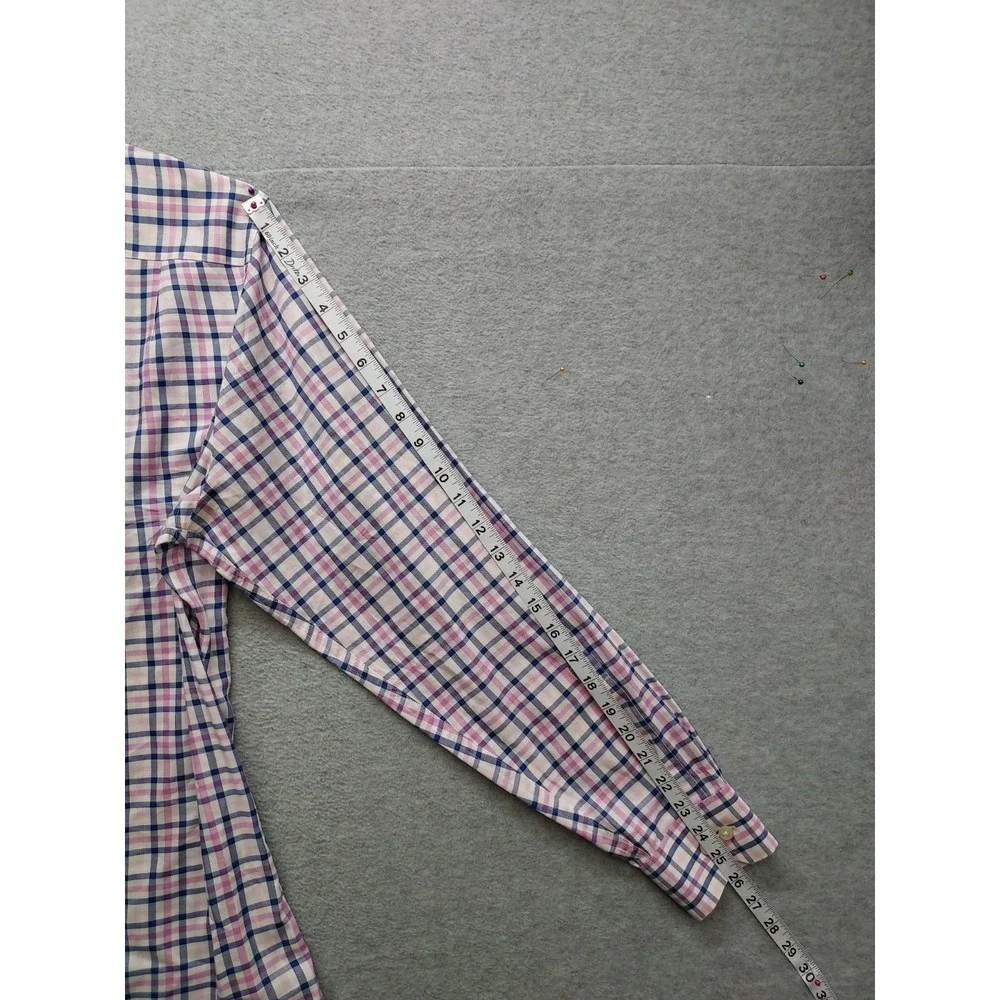 Banana Republic Men Shirt M Multicolor Plaid Button Down Long Sleeve Logo Casual
